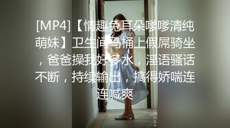 [MP4]【情趣兔耳朵嗲嗲清纯萌妹】卫生间马桶上假屌骑坐，爸爸操我好多水，淫语骚话不断，持续输出，搞得娇喘连连喊爽