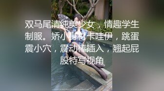 双马尾清纯美少女，情趣学生制服。娇小身材卡哇伊，跳蛋震小穴，震动棒插入，翘起屁股特写视角