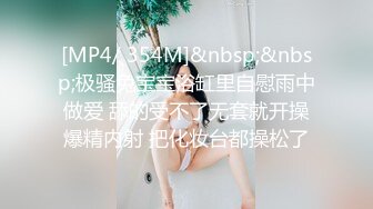 [MP4/ 354M]&nbsp;&nbsp;极骚兔宝宝浴缸里自慰雨中做爱 舔的受不了无套就开操爆精内射 把化妆台都操松了